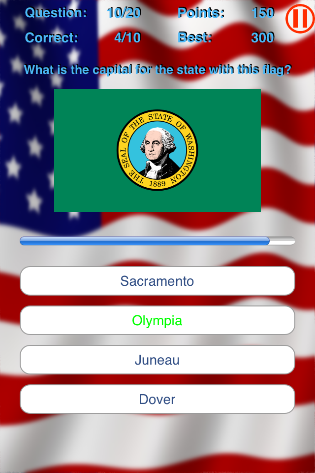 Screenshot jCapitals USA Screenshot jCapitals USA